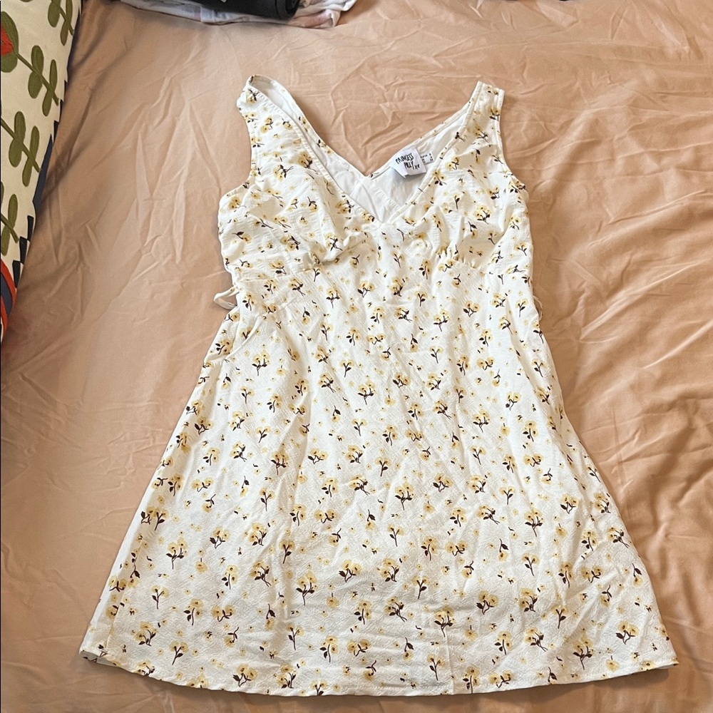 Princess Polly Nellie mini dress white yellow floral